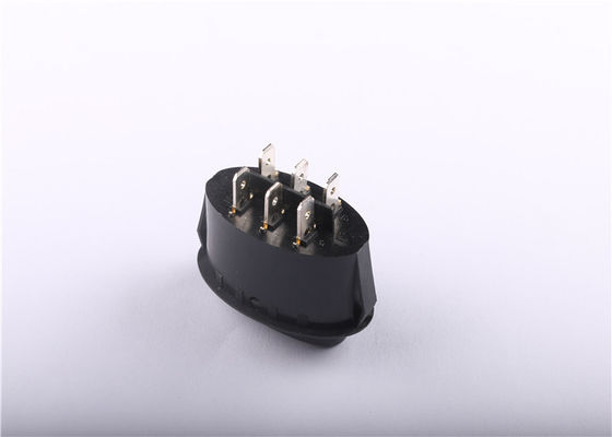 Özelleştirilebilir Boyut Oval Rocker Anahtarı, Siyah Düğme Mini Rocker Anahtarı 12 V